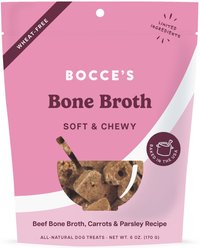 Bocce's Bakery Bone Broth Wellness Beef & Carrot Limited-Ingredient-Diet Adult Soft & Chewy Dog Treats, 6-oz bag