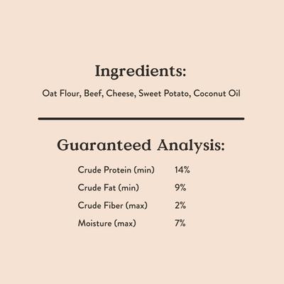 Show full view: Bocce's Bakery Burgers & Fries Beef, Sweet Potatoes & Cheese Dog Treats, 5-oz bag slide 7 of 10