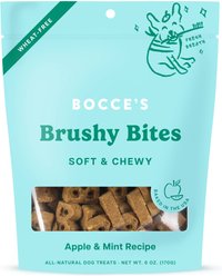 Bocce's Bakery Dailies Brushy Bites Apple + Mint Recipe Dog Treats, 6-oz pouch