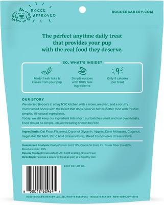 Show full view: Bocce's Bakery Dailies Brushy Bites Apple + Mint Recipe Dog Treats, 6-oz pouch slide 3 of 10