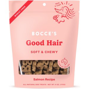 Bocce's Bakery Dailies Good Hair Salmon Recipe Dog Treats, 6-oz pouch