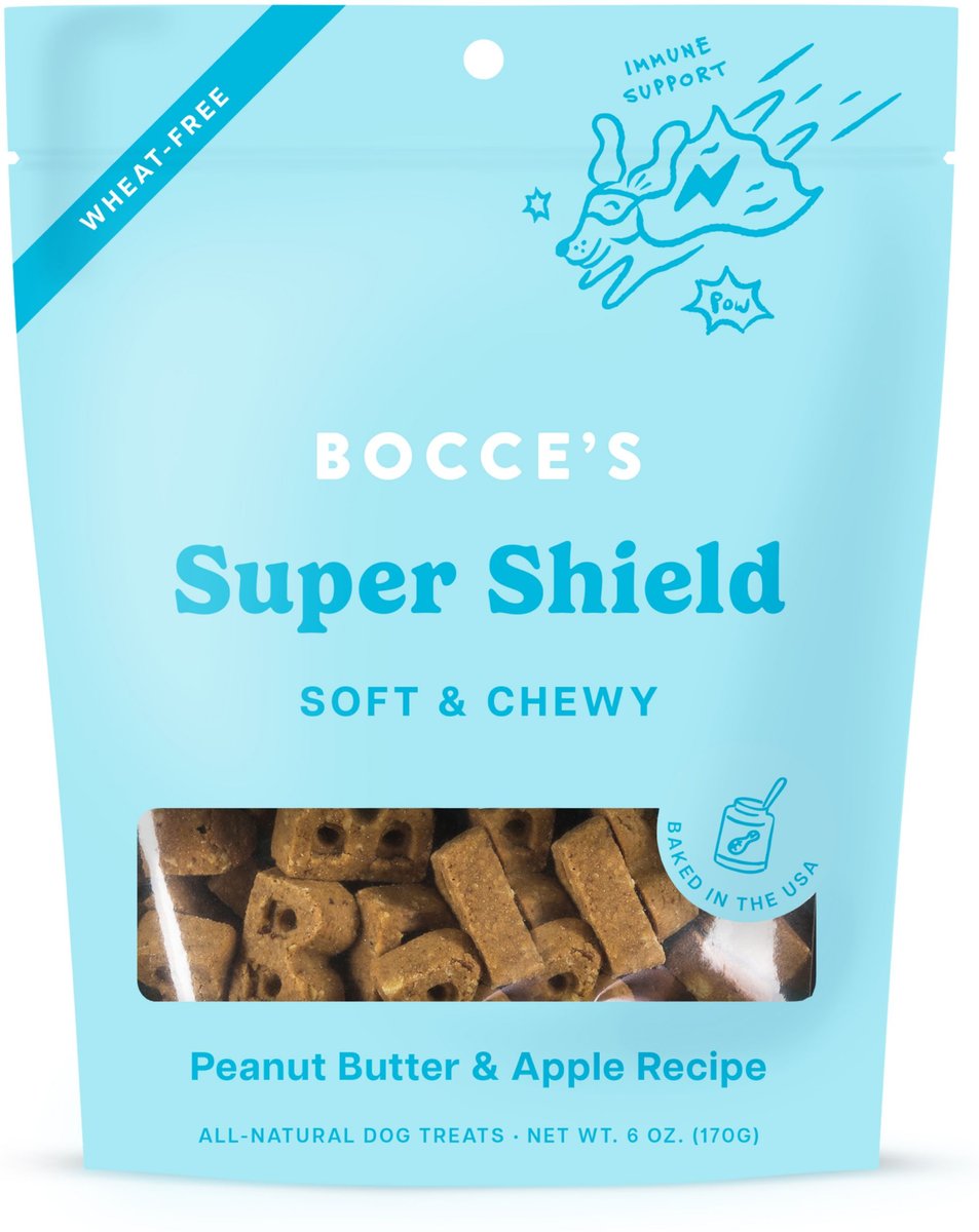 Bocce's Bakery Dailies Super Shield Peanut Butter + Apple Recipe Dog Treats, 6-oz pouch