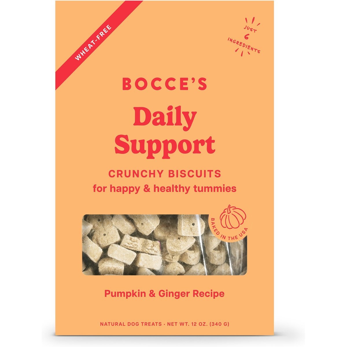 Bocce's Bakery Daily Support Belly Aid Pumpkin & Ginger Recipe Dog Treats, 12-oz box