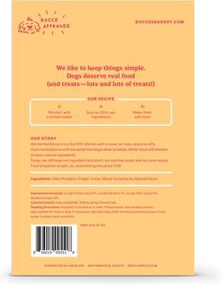 Show full view: Bocce's Bakery Daily Support Belly Aid Pumpkin & Ginger Recipe Dog Treats, 12-oz box slide 3 of 9