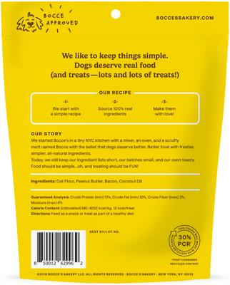 Show full view: Bocce's Bakery Everyday Bac'N Nutty Biscuits Crunchy Dog Treats, 5-oz bag slide 3 of 10