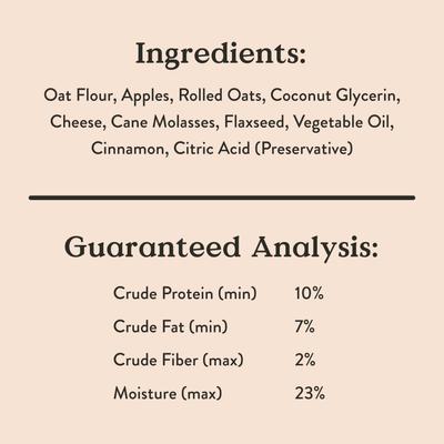 Show full view: Bocce's Bakery Fireside Apple Pie Apples, Cheese & Cinnamon Recipe Dog Treats, 6-oz bag slide 8 of 10