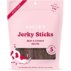 Bocce's Bakery Grazers Beef Jerky Dog Treats, 4-oz pouch