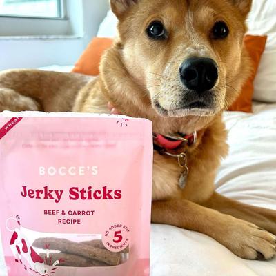 Show full view: Bocce's Bakery Grazers Beef Jerky Dog Treats, 4-oz pouch slide 5 of 10