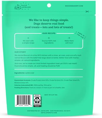 Show full view: Bocce's Bakery Lamb Chop High-Protein Freeze-Dried Dog & Cat Treats, 3-oz bag slide 3 of 8