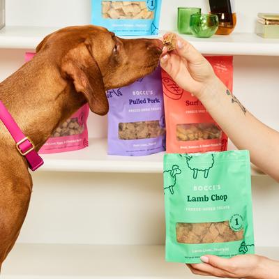 Show full view: Bocce's Bakery Lamb Chop High-Protein Freeze-Dried Dog & Cat Treats, 3-oz bag slide 6 of 8