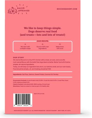 Show full view: Bocce's Bakery Oven Baked Wheat-Free Salmon Recipe Dog Treats, 14-oz box slide 3 of 10