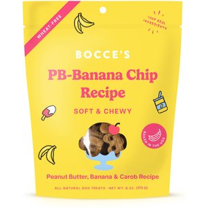 Bocce's Bakery PB-Banana Chip Recipe Dog Treats, 6-oz bag
