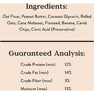 Bocce's Bakery PB-Banana Chip Recipe Dog Treats, 6-oz bag