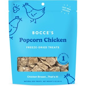 Bocce's Bakery Popcorn Chicken High-Protein Freeze-Dried Dog & Cat Treats, 3-oz bag