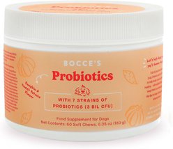 Bocce's Bakery Probiotics Soft Chew Digestive Supplement for Dogs, 60 count slide 1 of 9