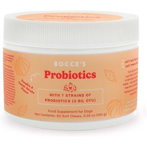Bocce's Bakery Probiotics Soft Chew Digestive Supplement for Dogs, 60 count
