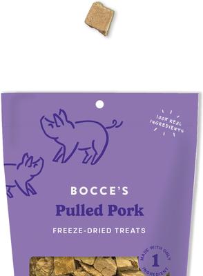 Show full view: Bocce's Bakery Pulled Pork High-Protein Freeze-Dried Dog & Cat Treats, 3-oz bag slide 4 of 9