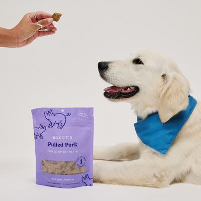 Show full view: Bocce's Bakery Pulled Pork High-Protein Freeze-Dried Dog & Cat Treats, 3-oz bag slide 5 of 9