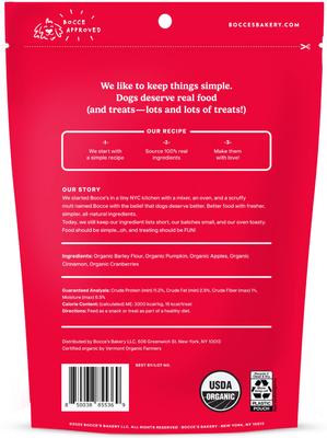 Show full view: Bocce's Bakery Pumpk'n Harvest Biscuits Crunchy Dog Treats, 12-oz bag slide 3 of 9