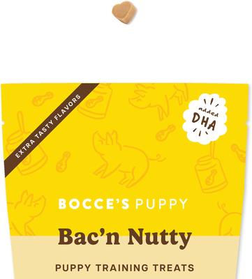 Show full view: Bocce's Bakery Puppy Bac'n Nutty Training Bites Peanut Butter Limited-Ingredient-Diet Soft & Chewy Dog Treats, 3-oz bag slide 4 of 7