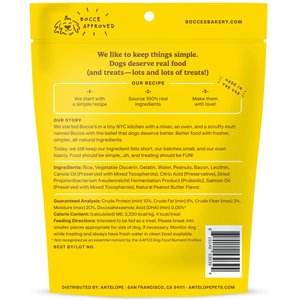 Bocce's Bakery Puppy Bac'n Nutty Training Bites Peanut Butter Limited-Ingredient-Diet Soft & Chewy Dog Treats, 3-oz bag