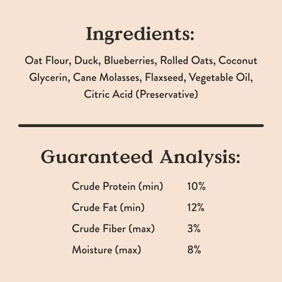 Show full view: Bocce's Bakery Quack Quack Quack Duck & Blueberry Recipe Soft & Chewy Dog Treats, 6-oz bag slide 8 of 10