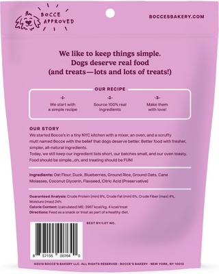 Show full view: Bocce's Bakery Quack Quack Quack Duck & Blueberry Recipe Training Bites Dog Treats, 6-oz bag slide 3 of 10