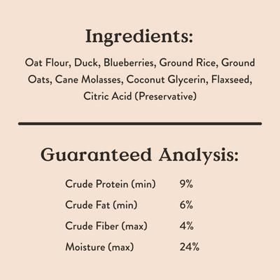 Show full view: Bocce's Bakery Quack Quack Quack Duck & Blueberry Recipe Training Bites Dog Treats, 6-oz bag slide 8 of 10