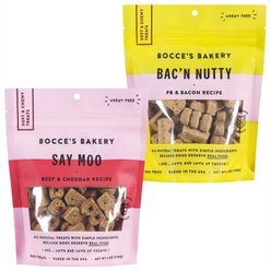 Bocce's Bakery Say Moo Beef & Cheddar Recipe + Bac'n Nutty PB & Bacon Recipe Dog Treats