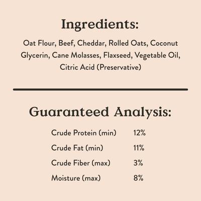 Show full view: Bocce's Bakery Say Moo Beef & Cheddar Recipe Soft & Chewy Dog Treats, 6-oz bag slide 8 of 10