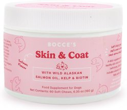 Bocce's Bakery Soft Chew Skin & Coat Supplement for Dogs, 60 count