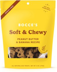 Bocce's Bakery Soft & Chewy Peanut Butter & Banana Recipe Dog Treats, 6-oz bag