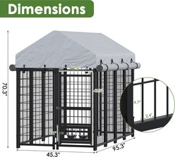 BOINN Outdoor Chew-Resistant hard-sided Dog Kennel, Black, 8 x 4 x 6-ft slide 2 of 7