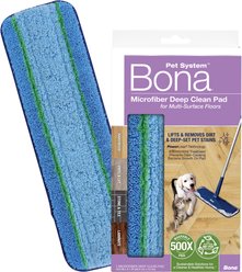 Bona Pet System Microfiber for Multi-Surface Floors Deep Clean Mop Pad, Blue