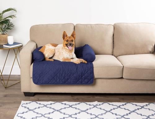 Show full view: Bone Dry Bolster Furniture Cover, Navy, Large slide 2 of 6