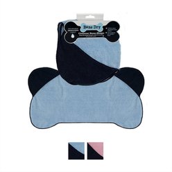 Bone Dry Bone Shaped Microfiber Bath Towel with Pockets, Blue