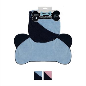 Bone Dry Bone Shaped Microfiber Bath Towel with Pockets, Blue