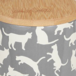 Bone Dry Ceramic Meow Cat Treat Canister, Gray slide 2 of 7