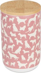 Bone Dry Ceramic Show Dog Treat Canister, Rose