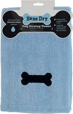 Show full view: Bone Dry Embroidered Bone Microfiber Dog Bath Towel, Blue slide 3 of 7
