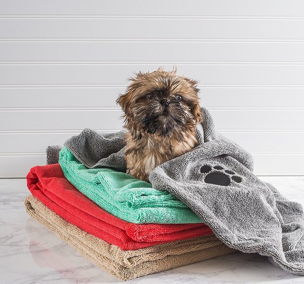 Show full view: Bone Dry Embroidered Bone Microfiber Dog Bath Towel, Pink slide 3 of 6