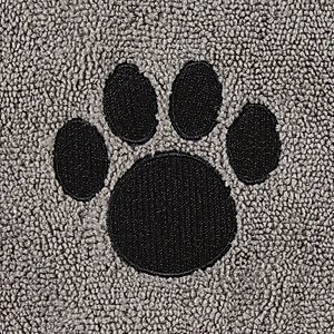 Bone Dry Embroidered Paw Dog & Cat Robe, Gray, X-Small
