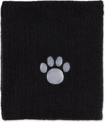 Bone Dry Embroidered Paw Dog & Cat Towel, Black