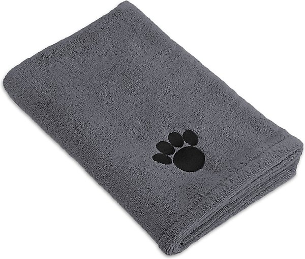 Show full view: Bone Dry Embroidered Paw Dog & Cat Towel, Gray slide 1 of 5