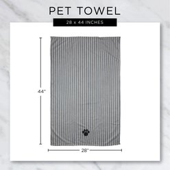 Bone Dry Embroidered Paw Dog & Cat Towel, Gray slide 2 of 5