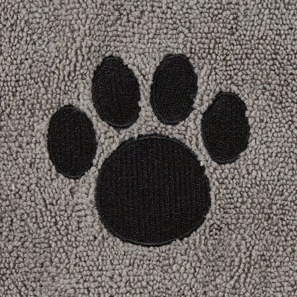 Show full view: Bone Dry Embroidered Paw Dog & Cat Towel, Gray slide 4 of 5