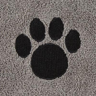 Show full view: Bone Dry Embroidered Paw Dog & Cat Towel, Gray slide 5 of 6