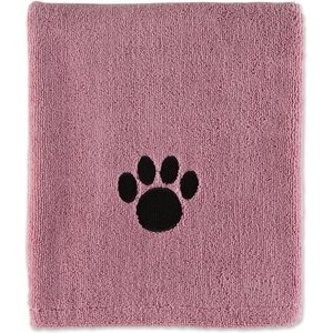 Bone Dry Embroidered Paw Dog & Cat Towel, Rose