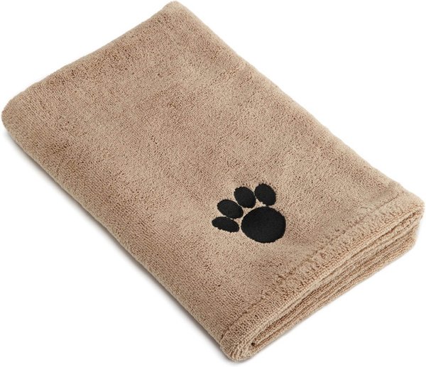 Show full view: Bone Dry Embroidered Paw Dog & Cat Towel, Taupe slide 1 of 5