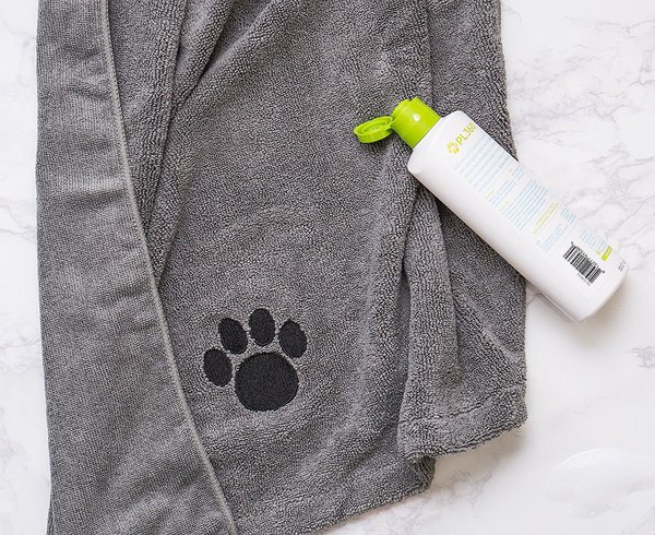 Show full view: Bone Dry Embroidered Paw Print Microfiber Bath Towel, Gray slide 2 of 6